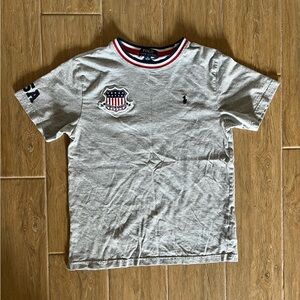 Polo Gray T-Shirt with USA Patch (Bundle & Save)